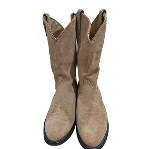 Justin Womens Tan Suede Western Cowboy Boots Size 9C Style JBL1105